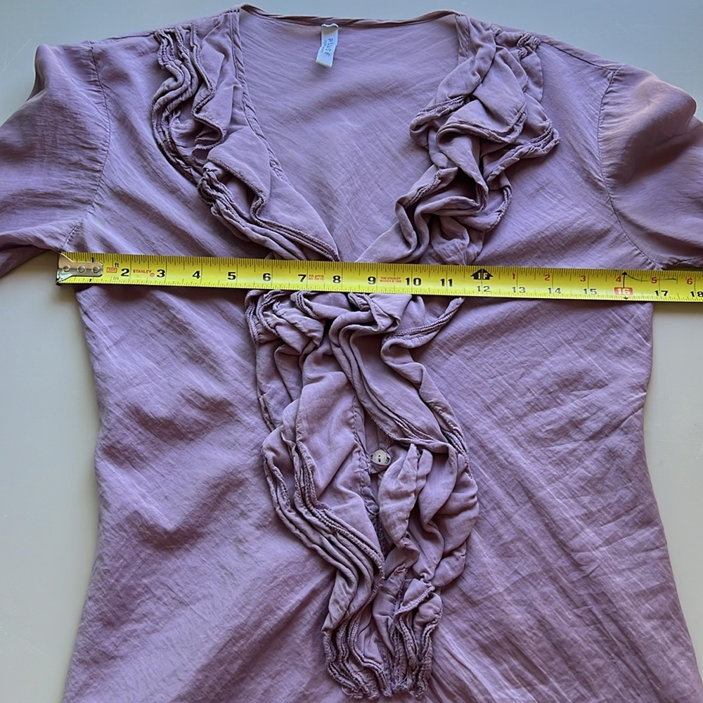 Long Sleeve Ruffle Top Purple - Picture 5 of 7